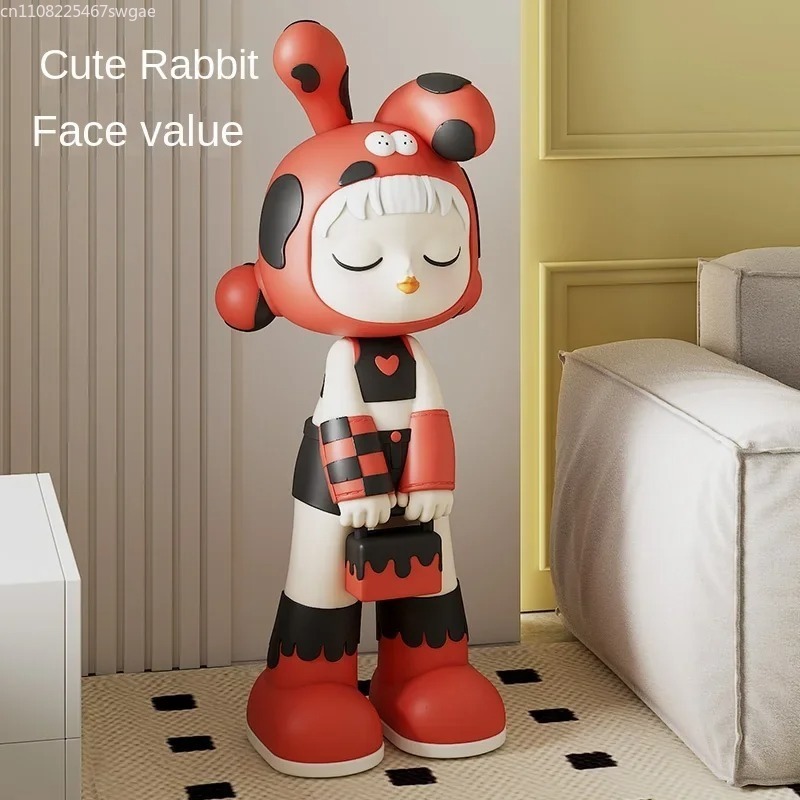 Resin Art Resin - Декоративная статуэтка девушки в стиле арт-мультфильма,