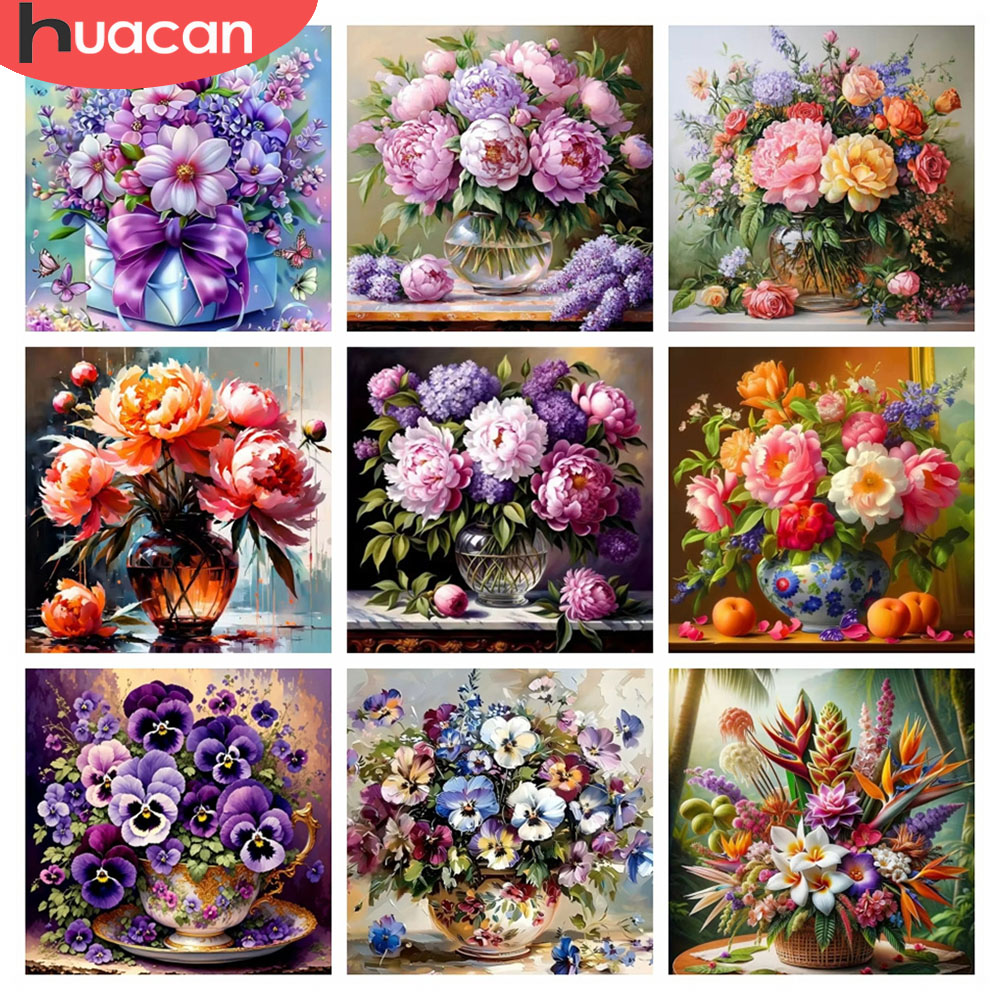 Resin Art Wallpaper - HUACAN 5D Алмазная мозаика Роза Картина