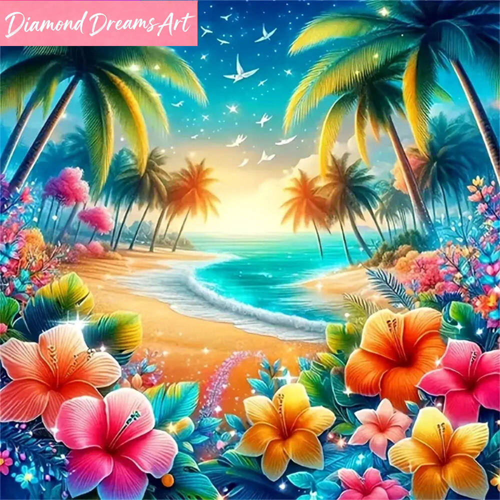 Resin Art Home Decor - Алмазная мозаика с пейзажем у моря,