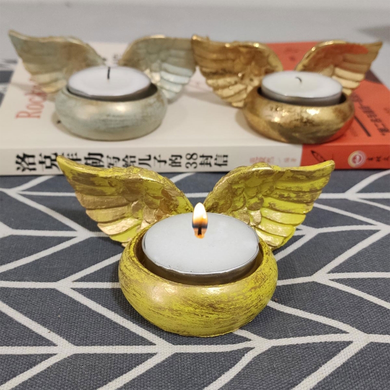 Resin Art Gift For Wedding - Подсвечник с крыльями ангела, статуя из