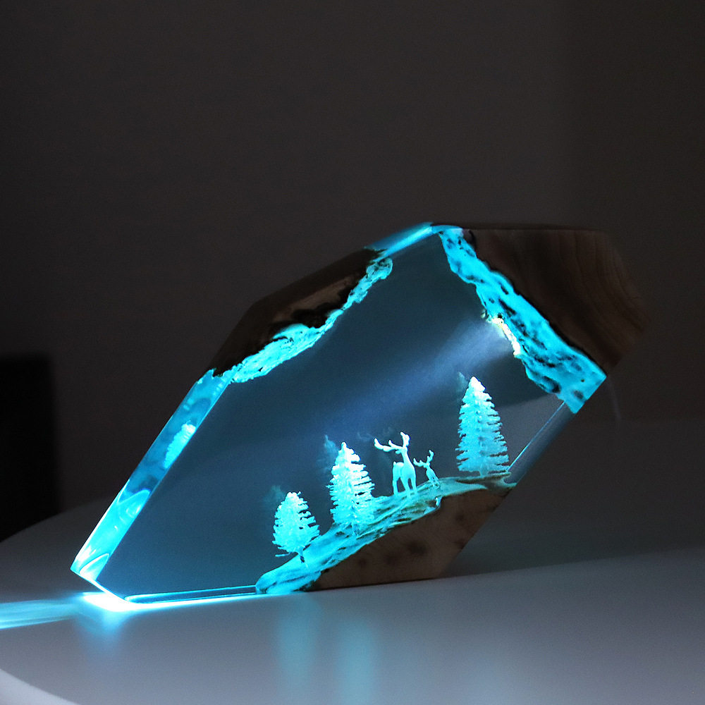 Resin Art Resin - Настольное украшение «Лесная фея-олень»: персонализированный светящийся