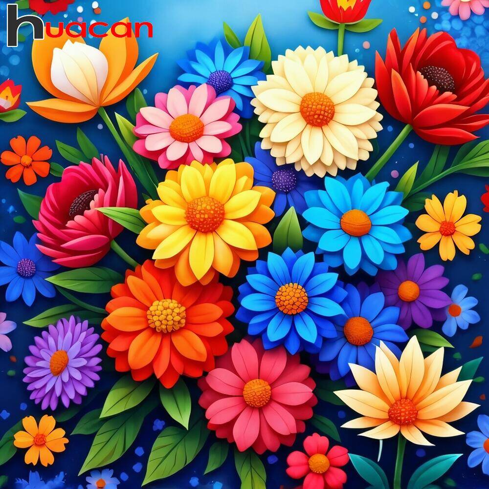 Resin Art Wallpaper - Huacan алмазные художественные мозаичные наборы цветок