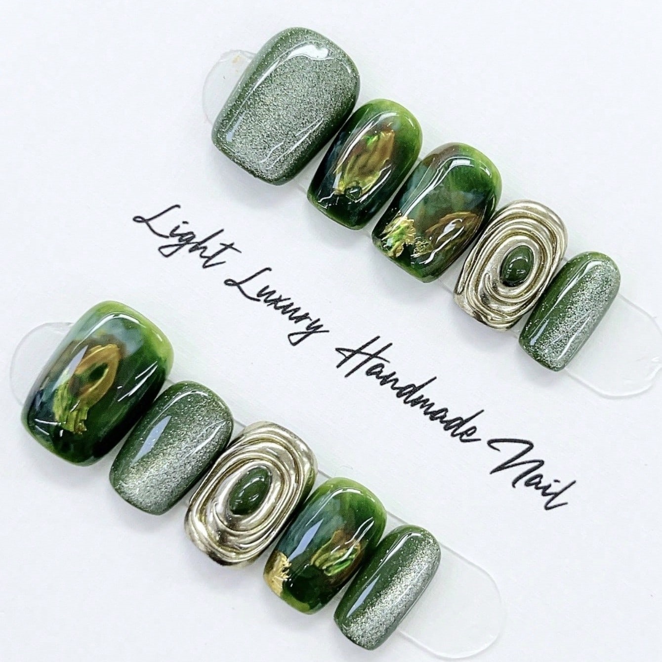 10 шт. Накладные ногти ручной  – обзор и цена Resin Art Glitter