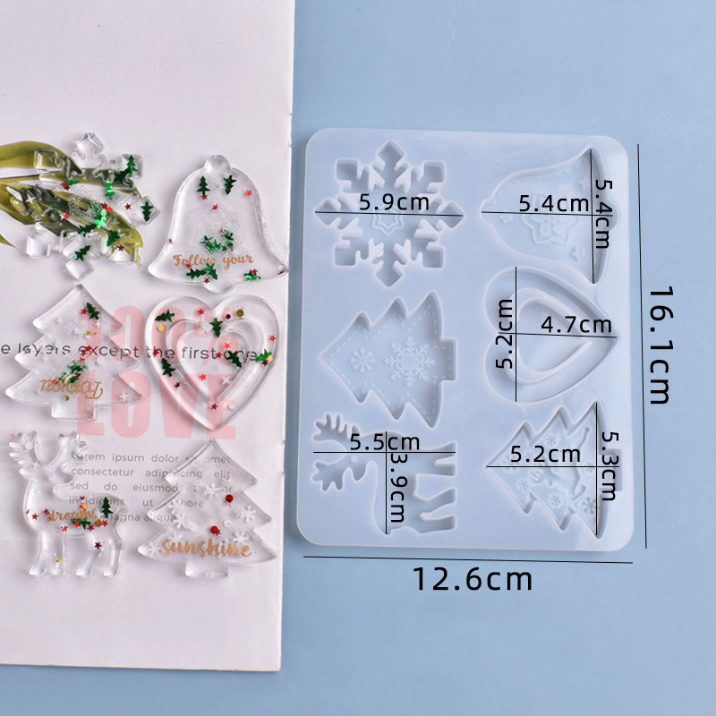 Рождественская форма DIY смола – обзор и цена Resin Art Jewellery