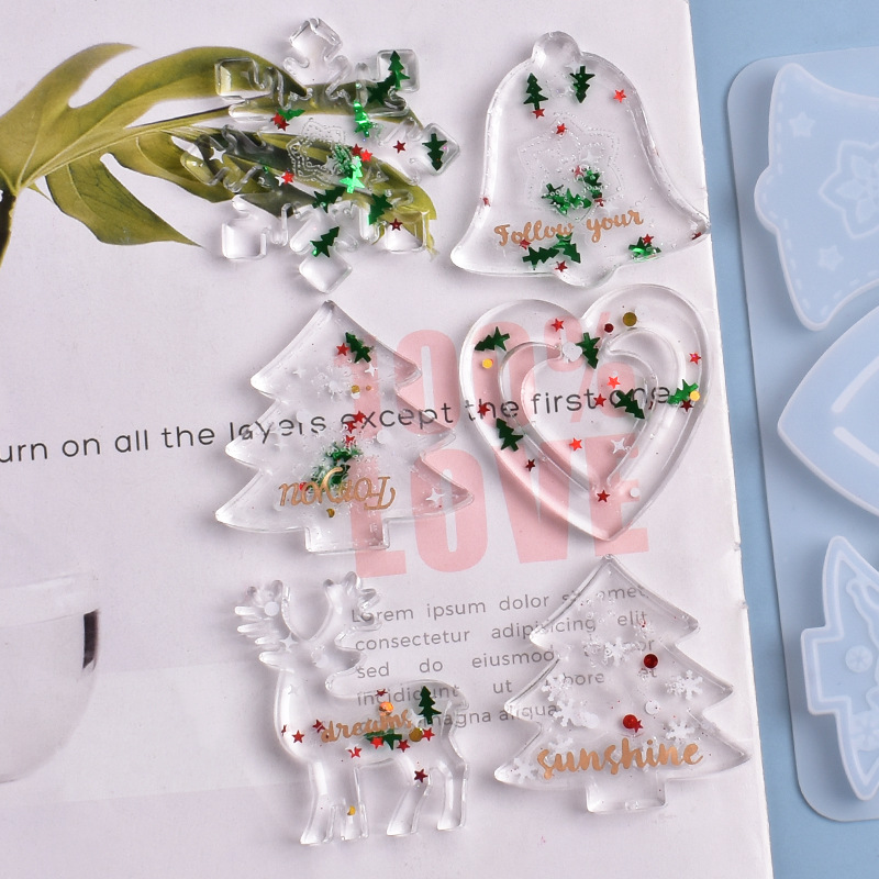 Рождественская форма DIY смола – обзор и цена Resin Art Jewellery